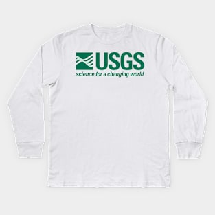 USGS Green Logo Kids Long Sleeve T-Shirt